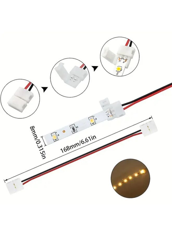 48 قطعة مجموعة موصل شريط LED بدون لحام 8 مم 2 دبوس مخصصة لـ 3528 و 2835 - Image 5