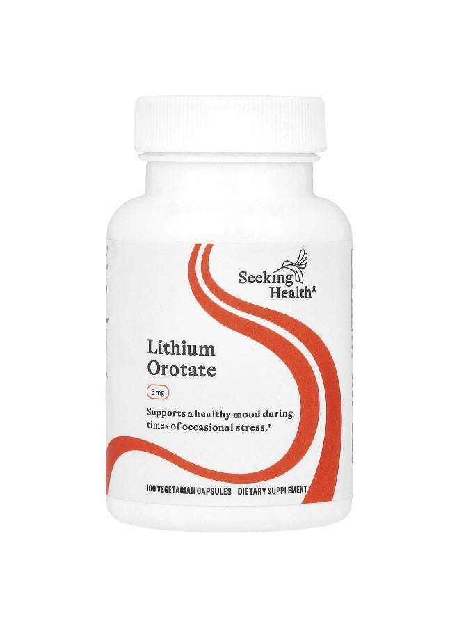 Seeking Health Seeking Health, Lithium Orotate, 5 mg, 100 Vegetarian Capsules  - Image 1