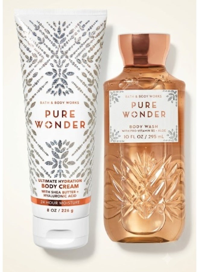 Bath & Body Works Pure Wonder Ultimate Hydration Body Cream 226grams & Pure Wonder Body Wash Bundle - Image 1