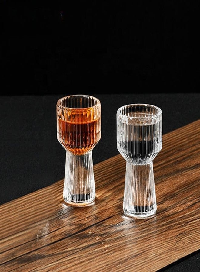 GLASSWARE Crystal Shot Glass Sturdy for Whiskey Tequila Vodka Cocktail Bar Restaurant (Set of 6) (10 ML) - Image 1