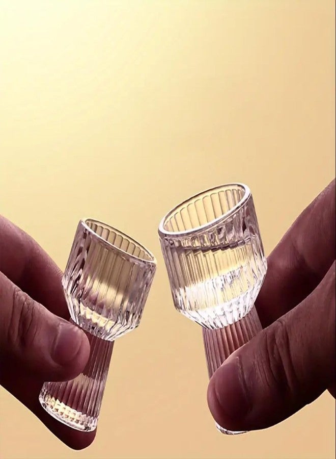 GLASSWARE Crystal Shot Glass Sturdy for Whiskey Tequila Vodka Cocktail Bar Restaurant (Set of 6) (10 ML) - Image 3