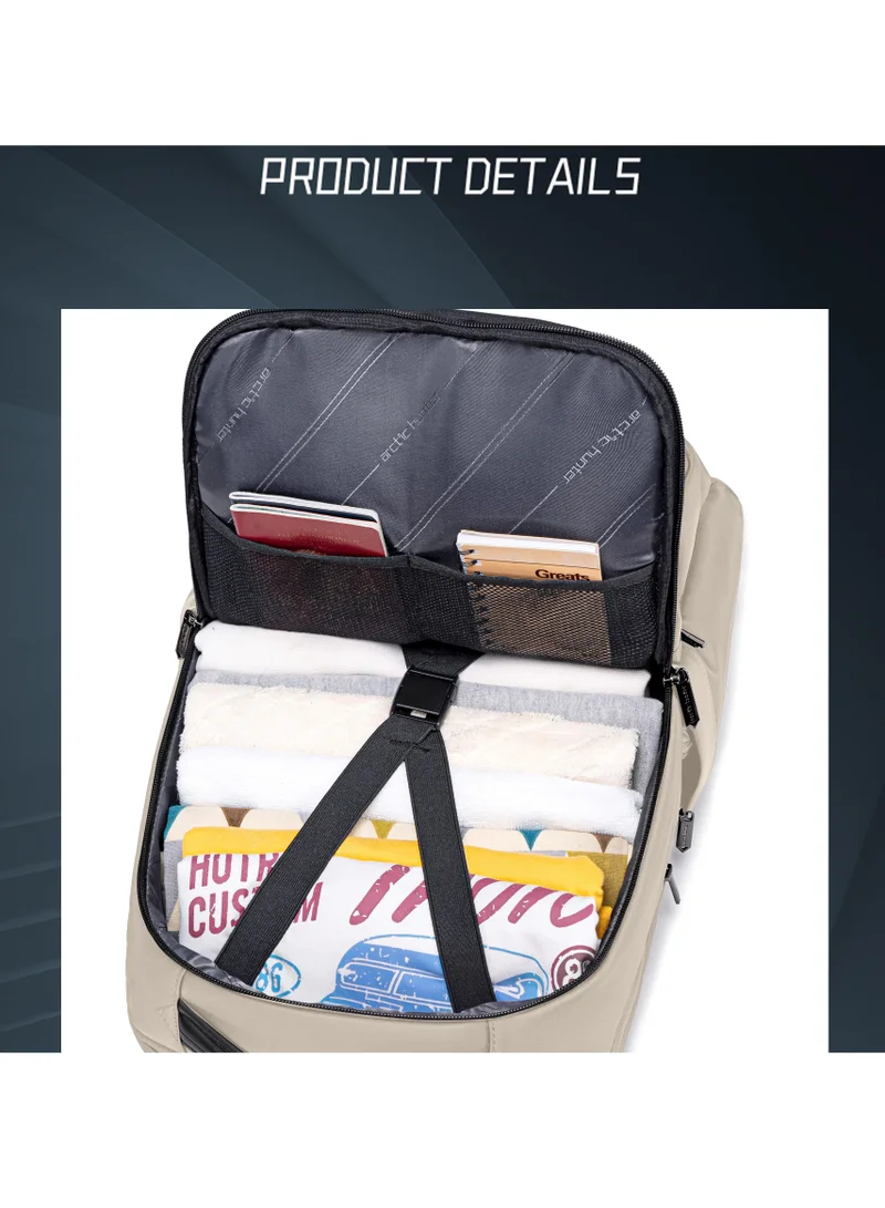 Arctic Hunter Beige travel backpack 20 l durable premium water resistant shoulder laptop daypack for office business travel college school, b00808 - khaki for Men | Best Price UAE