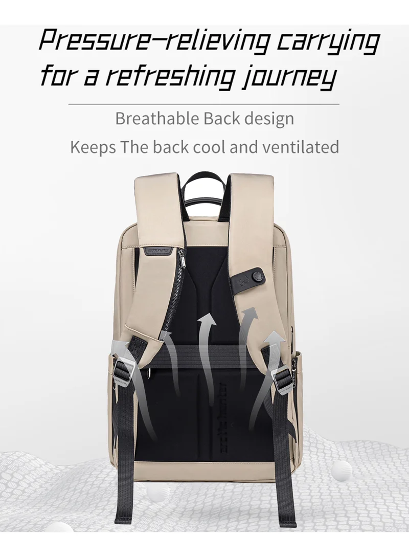 Arctic Hunter Beige travel backpack 20 l durable premium water resistant shoulder laptop daypack for office business travel college school, b00808 - khaki for Men | Best Price UAE