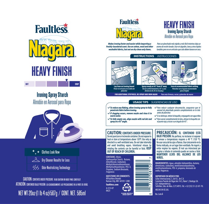 Faultless Niagara Niagara Spray Starch Plus  Heavy  20 Oz - Image 3