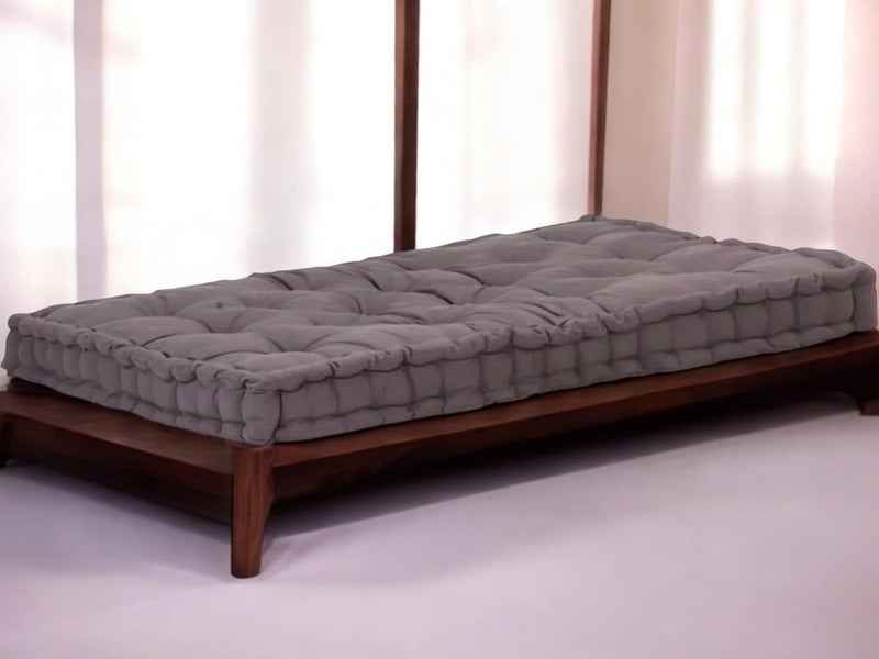 ATOOTFUSION Soft Thick Cotton Box Floor Mattress, 5-Inch Thick, 72x30x5 Inches, Medium Firm, Foldable, Rollable Movable Bed Box gadda 1 Sleeping Capacity (Brown) - Image 1