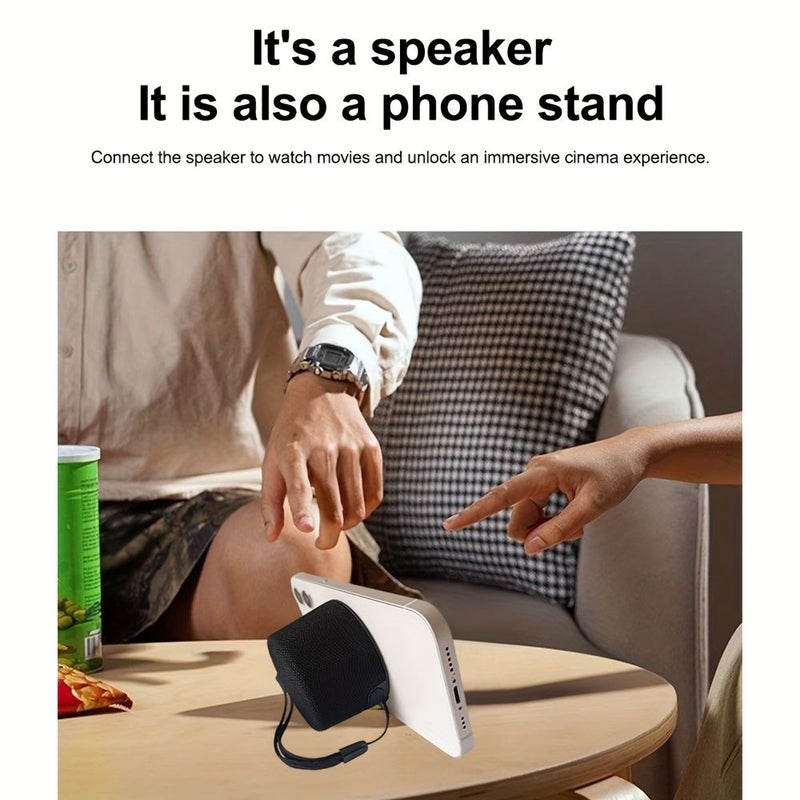Magnetic Wireless Speaker 2 In 1 Mini Portable Speaker Grey Mobile Phone Holder Outdoor Home Travel - Image 4