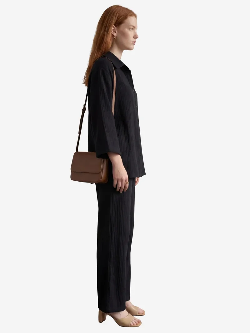 My Fashion Black MY FASHION Muslin Fabric Two-Piece Set with Shirt & Pants for Women | Best Price UAE