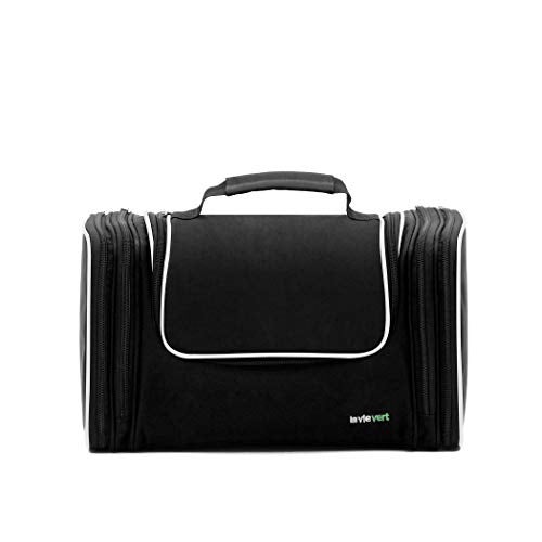 LAVIEVERT Toiletry Bag/Makeup Organizer/Cosmetic Bag/Portable Travel Kit Organizer/Household Storage Pack/Bathroom Storage with Hanging for Business, Vacation, Household - Black - Image 1