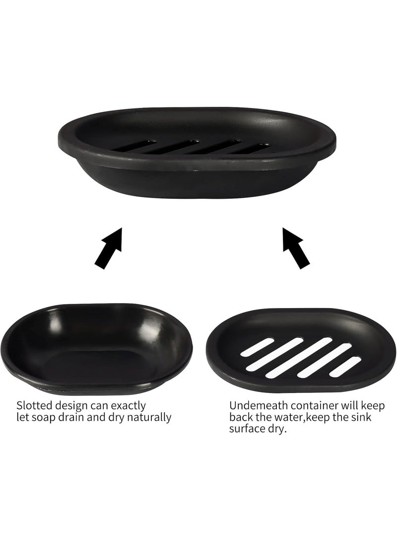 Soap Dish for Shower, 2pcs Soap Dishes Soap Savers for Bar Soap, Soap Bar Holder Shower with Drip Tray, Plastic Soap Holders with Drain for Kitchen Sink, Easy to Clean, Keeps The Soap Dry - Image 5