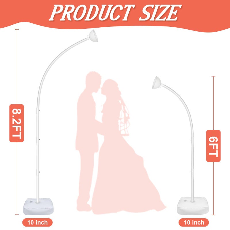 OurWarm 8.2FT & 6FT Balloon Arch Stand, Free Bending Top Balloon Arch Kit, Half Arch Balloon Stand with Base for Floor, Balloon Column Kit for Wedding Birthday Party Baby Shower Halloween Decorations - Image 2