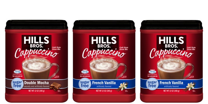 Hills Bros Cappuccino Mix  Rich Frothy CoffeehouseTasting Instant Drink Mix  Quick  Easy Preparation  Perfect for Hot  Iced Drinks  Creaming Coffee  SugarFree Variety Pack 3 Packs of 12oz - Image 3