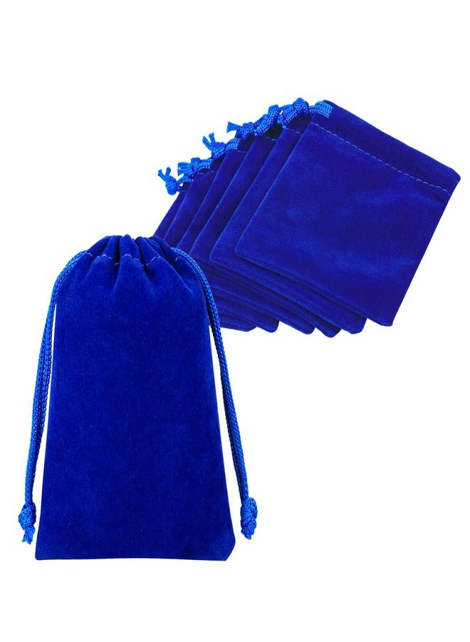 Shintop 10pcs Velvet Drawstring Bags Wedding Gift Bags Velvet Cloth Jewelry Pouches (Blue) - Image 1