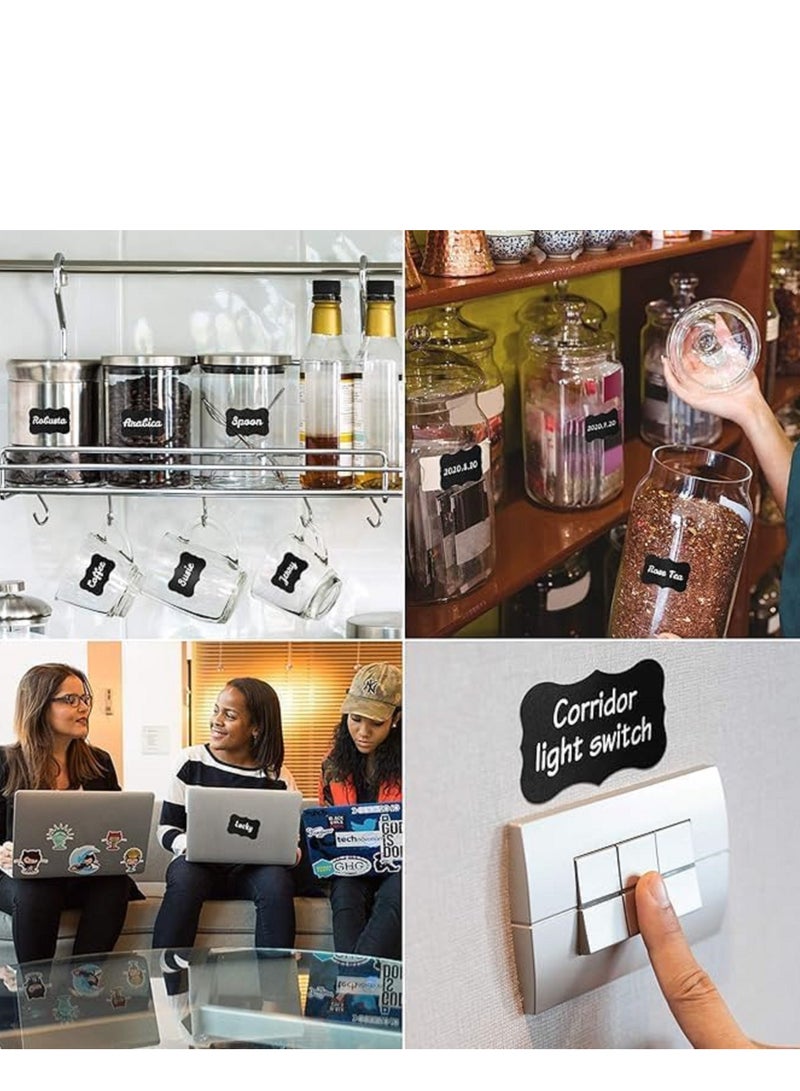 Reusable Waterproof Spice Jar Labels for Chalkboard, Kitchen, Underwear, Mason Jars, Glass Cup - Black - Image 4