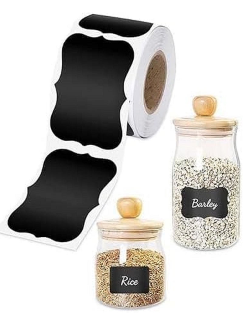 Reusable Waterproof Spice Jar Labels for Chalkboard, Kitchen, Underwear, Mason Jars, Glass Cup - Black - Image 1