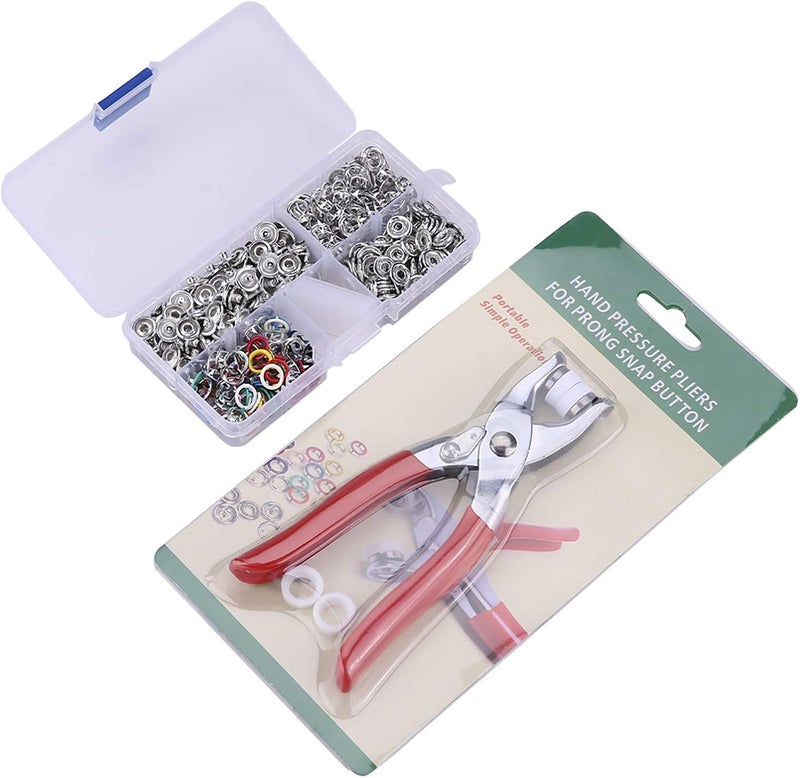 VELATEMOR Metal Prong Snap Fasteners, Press Studs with Pliers, Snap Buttons for DIY Clothing Shop, Convenient Carry Store - Image 5