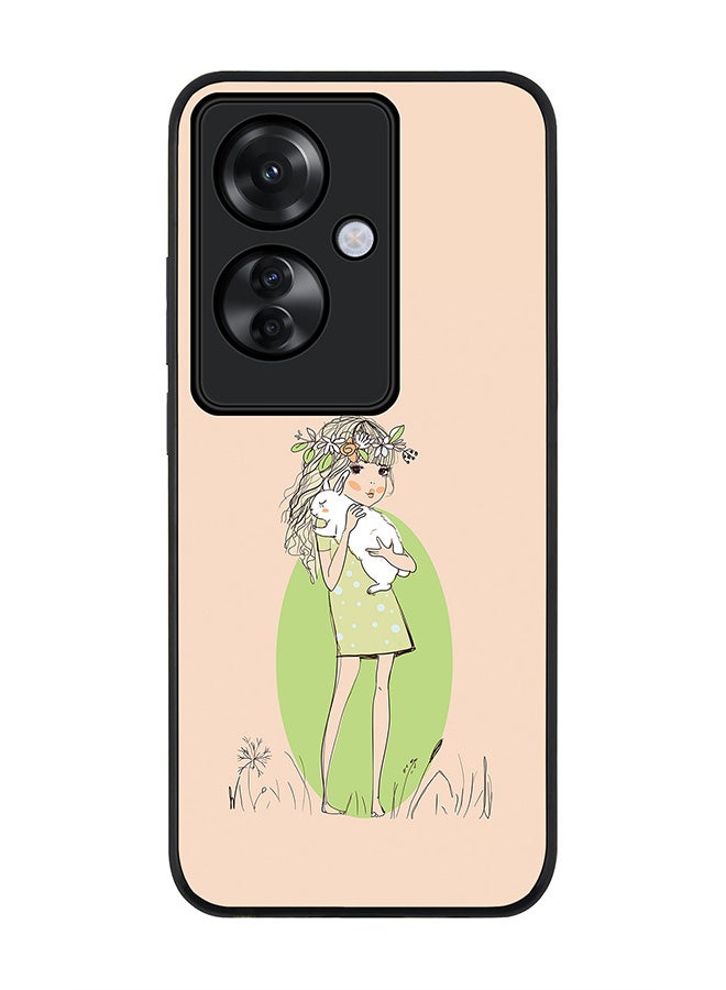 Stylizedd Rugged Black edge case for Oppo Reno11 F / Oppo F25 Pro 5G, Slim fit Soft Case Flexible Rubber Edges Anti Drop TPU Gel Thin Cover -  Bunny Cuddles - Image 1