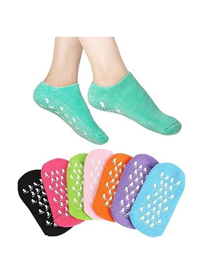 Magic Spa Moisturizing Gel Socks For Dry Feet And Ankles - Helps Repair Cracked Skincare Gel Therapy And Softens Feet (1 Pair)- Blue - Image 3