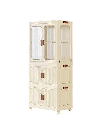 3-Layer Storage Cabinet, Foldable Cosmetic Bag Drawer Shelves, Keep Items Clean And Tidy - pzsku/Z503207DBB6D92456DDCCZ/45/_/1728959370/a91f3281-46b6-48aa-8029-2c5e88bed119