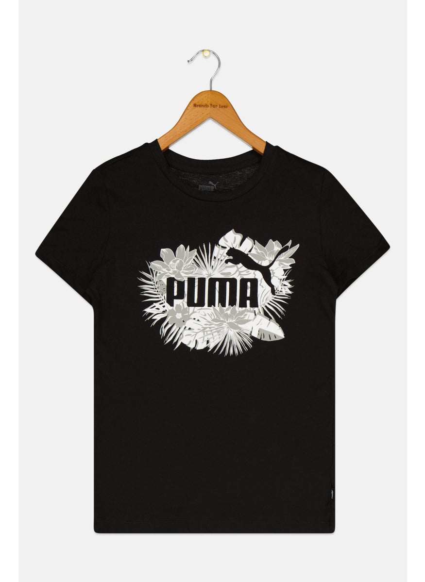 PUMA Kids Girl Sportswear Fit Short Sleeves Outdoor Top, Black  - Image 1