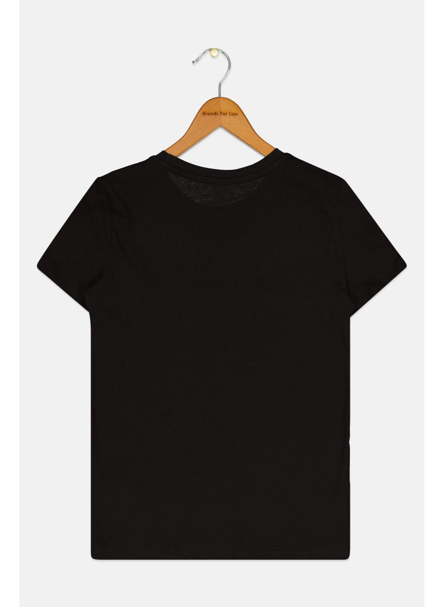 PUMA Kids Girl Sportswear Fit Short Sleeves Outdoor Top, Black  - Image 2