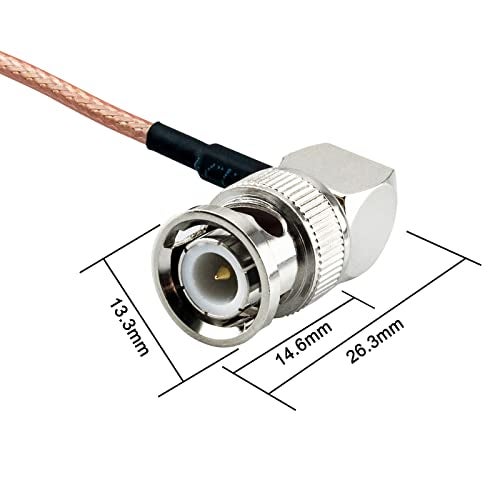 urcianow BNC Male Right Angle to 90 Degree BNC Male 6inch BNC Elbow Cable RG316 Coaxial Cable BNC Connector Right Angle Extension Cable 15CM for WiFi Antenna Pigtail Jumper HD SDI Video 2 Pack… - Image 4