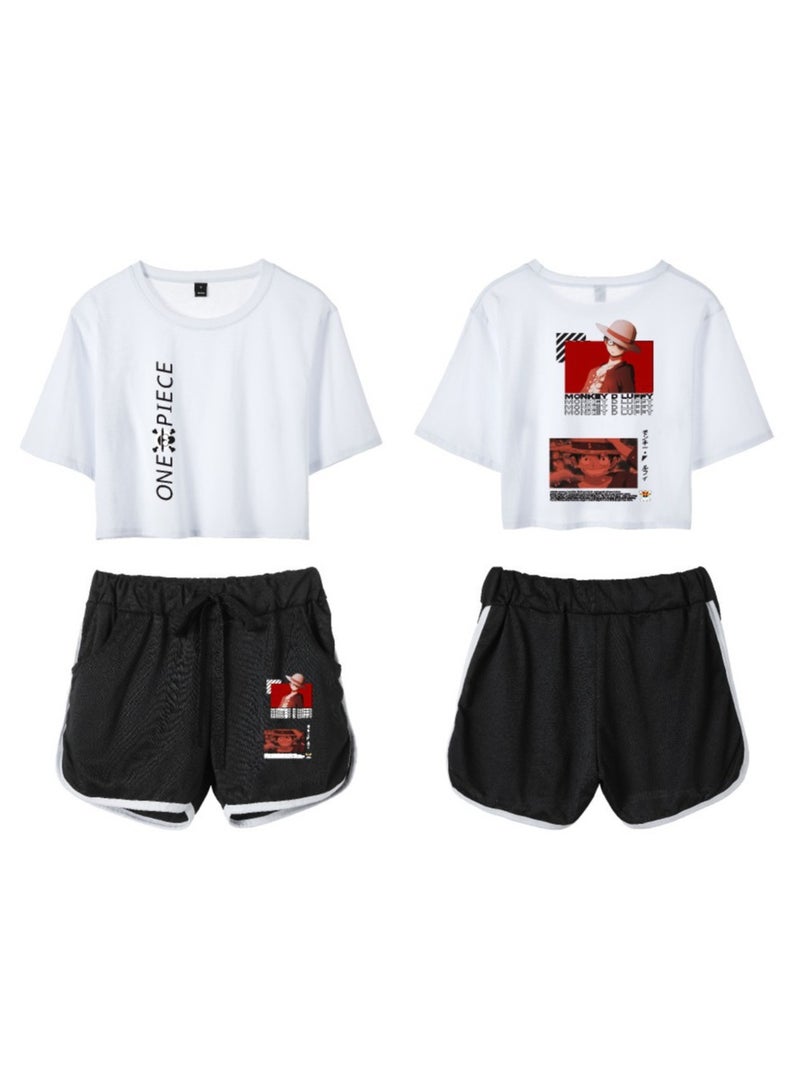 KUYING New One Piece Hip Hop Short Sleeve Five Cent Shorts Set  - Image 1