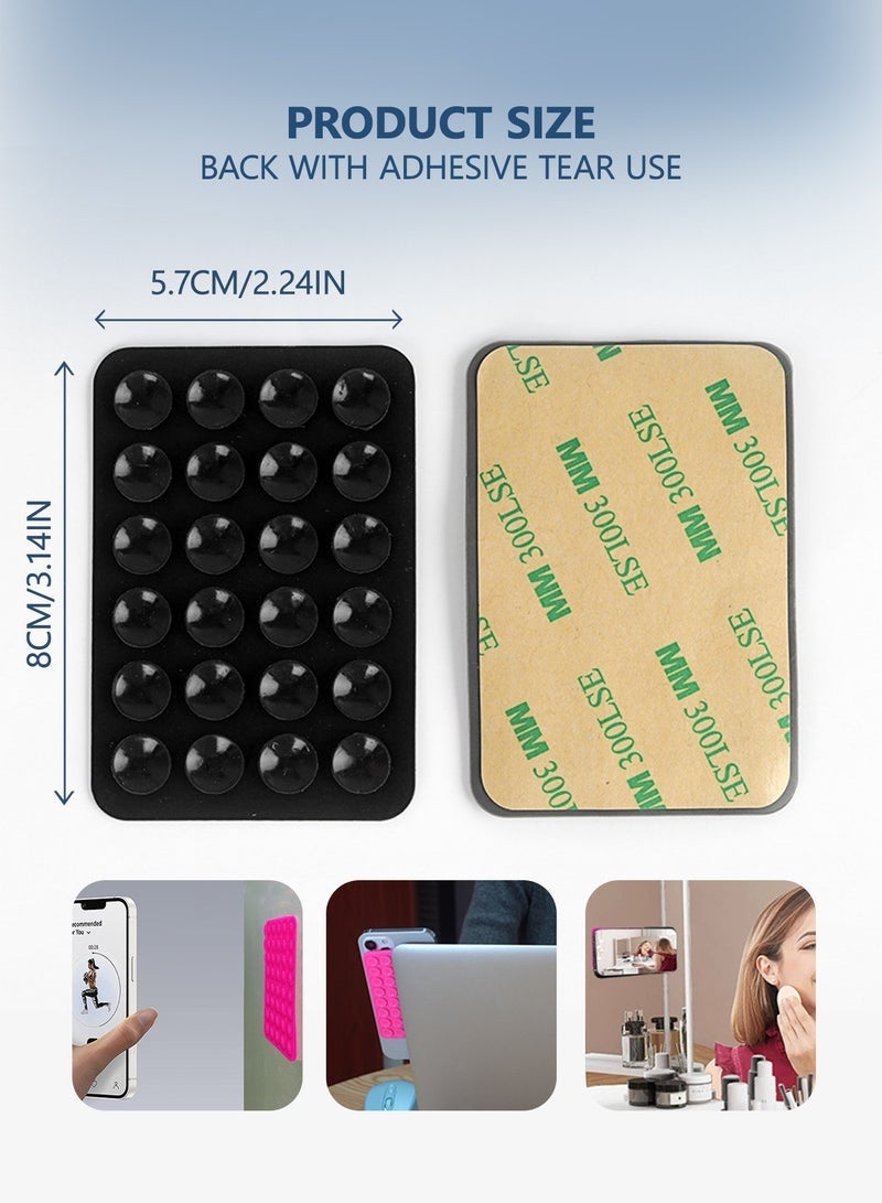 KENSUO Suction Phone Case Mount, 4Pcs Silicone Phone Suction Grip Compatible with iPhone and Android Cases, Anti-Slip Hands-Free Mobile Accessory Holder, Sticky Phone Grip for Tiktok Videos and Selfies(Pink, black, white, transparent) - Image 2