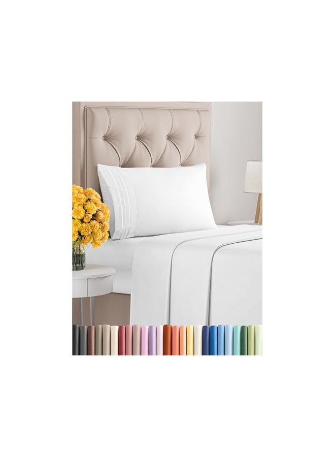 CGK Unlimited Twin Size Sheet Set - Breathable & Cooling Sheets - Hotel Luxury Bed Sheets - Extra Soft - Deep Pockets - Easy Fit - 3 Piece Set - Wrinkle Free - Comfy - White Bed Sheets - Twins Sheets - 3 PC  - Image 1
