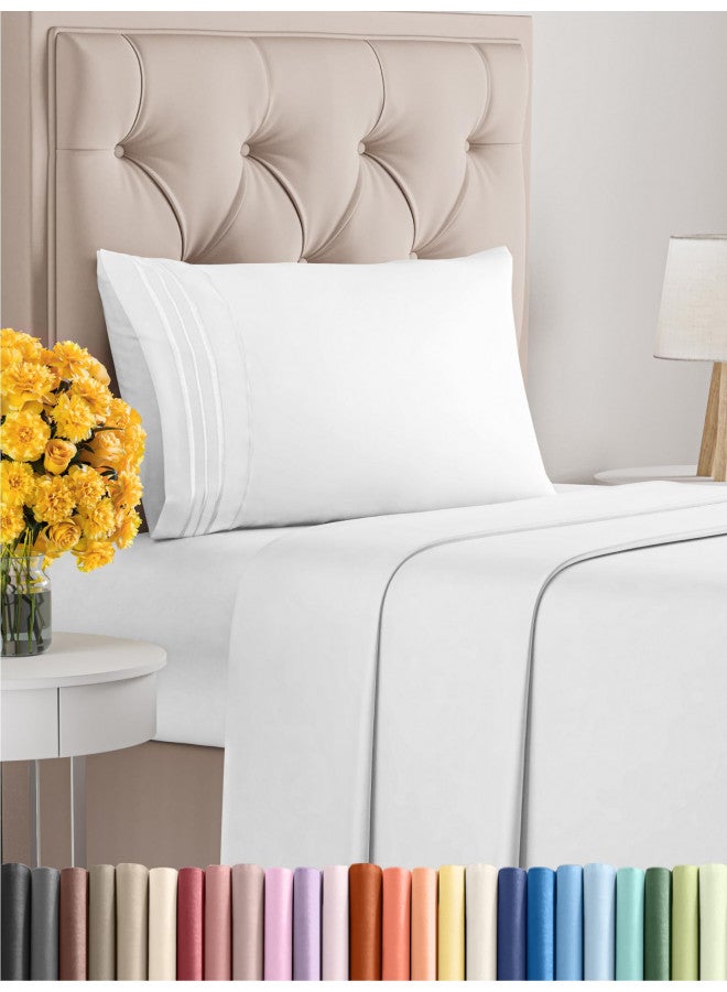 CGK Unlimited Twin Size Sheet Set - Breathable & Cooling Sheets - Hotel Luxury Bed Sheets - Extra Soft - Deep Pockets - Easy Fit - 3 Piece Set - Wrinkle Free - Comfy - White Bed Sheets - Twins Sheets - 3 PC  - Image 2