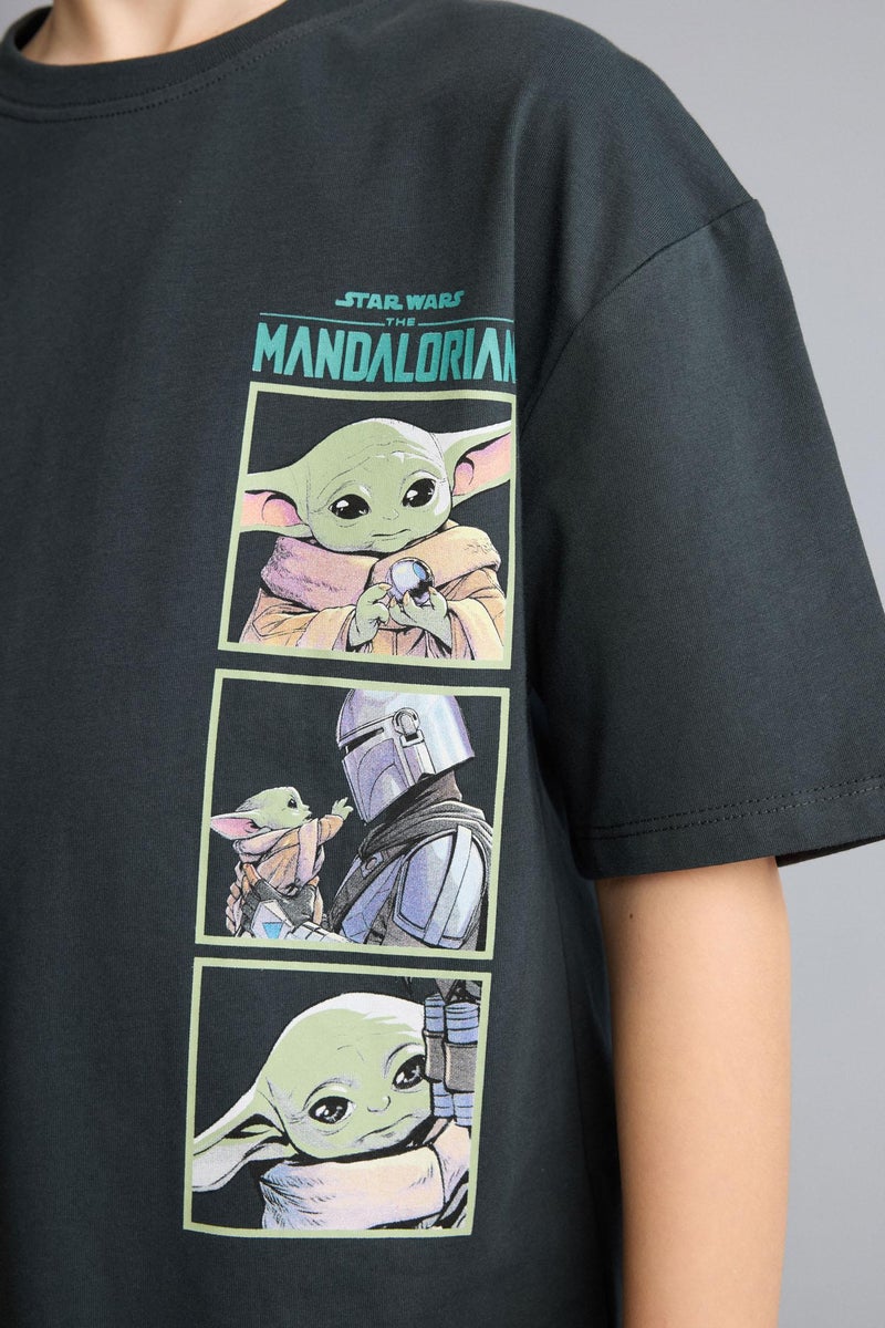 DeFacto Grey Boy Boy Oversize Fit Star Wars Licensed Short Sleeve T-Shirt Casual - Image 2