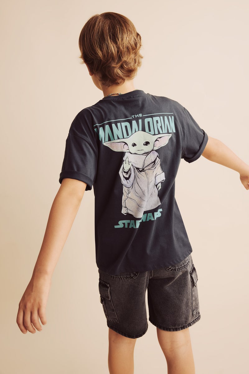 DeFacto Grey Boy Boy Oversize Fit Star Wars Licensed Short Sleeve T-Shirt Casual - Image 3