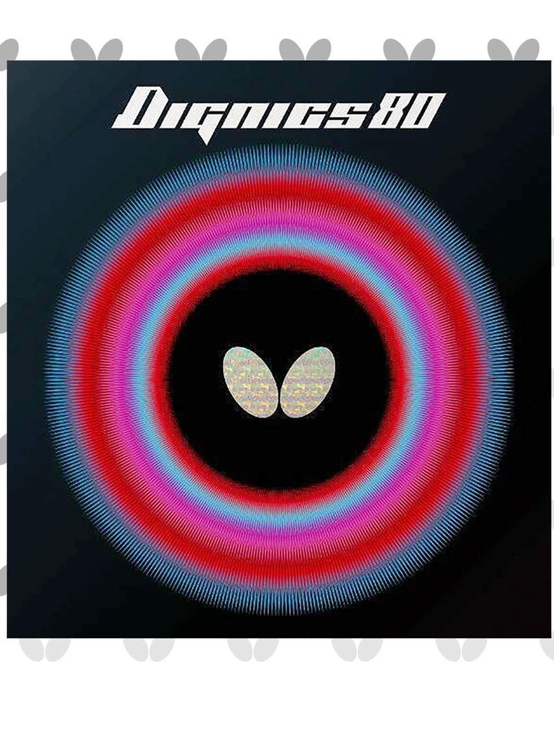 BUTTERFLY Butterfly Dignics 80 Table Tennis Rubber Inverted Professional Butterfly Table Tennis Rubber Red (1.9mm) 4906901200159 - Image 1