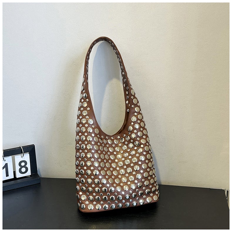 Trendy Bags 2025 New Crossbody Korean Style Fashion Studded Versatile Women's Handbag Shoulder Underarm Bag - Image 1