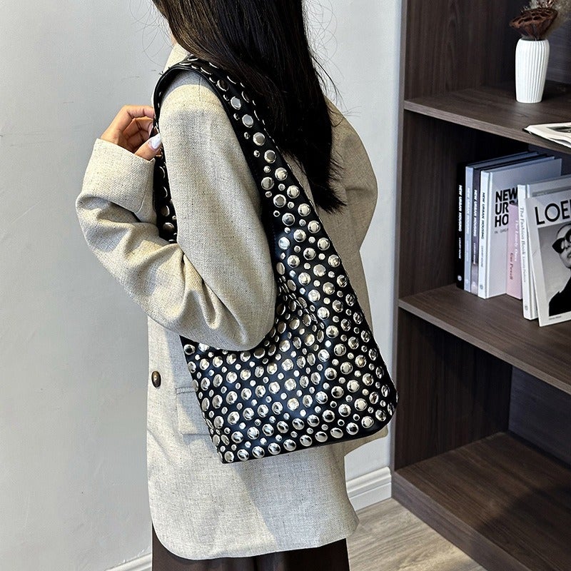 Trendy Bags 2025 New Crossbody Korean Style Fashion Studded Versatile Women's Handbag Shoulder Underarm Bag - Image 3