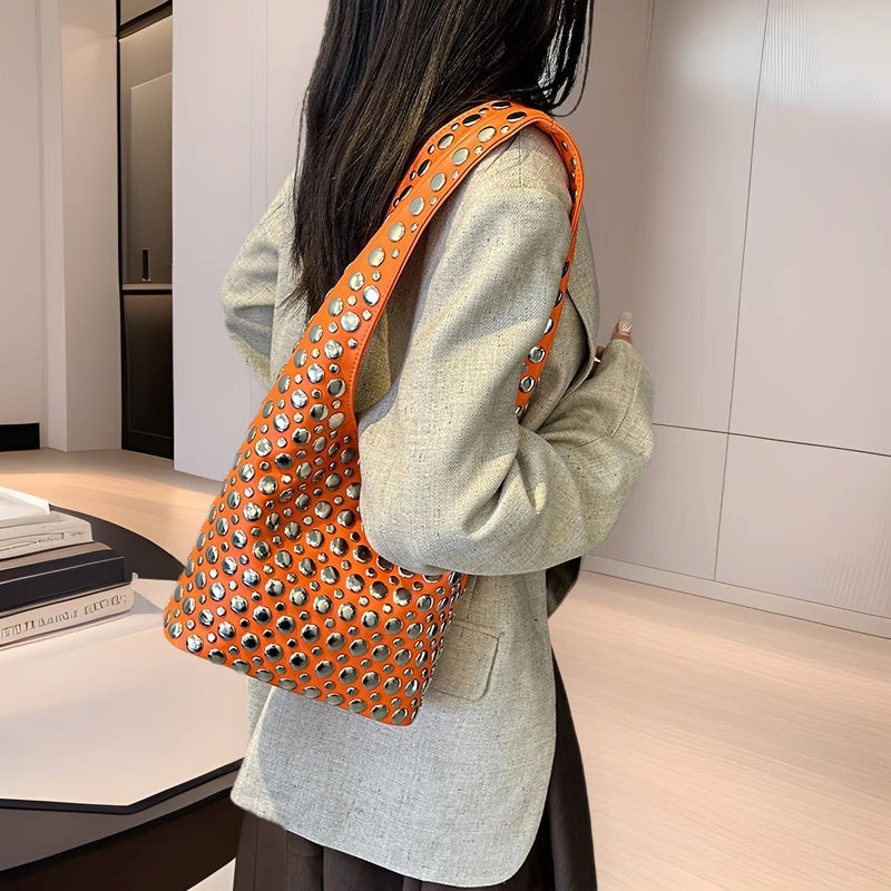 Trendy Bags 2025 New Crossbody Korean Style Fashion Studded Versatile Women's Handbag Shoulder Underarm Bag - Image 2