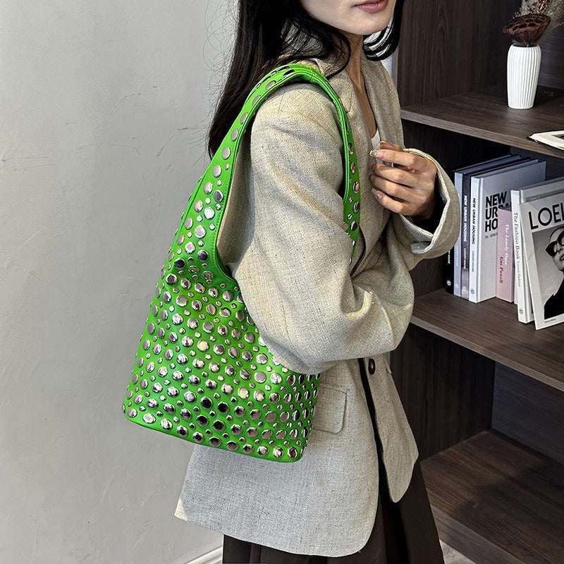 Trendy Bags 2025 New Crossbody Korean Style Fashion Studded Versatile Women's Handbag Shoulder Underarm Bag - Image 5