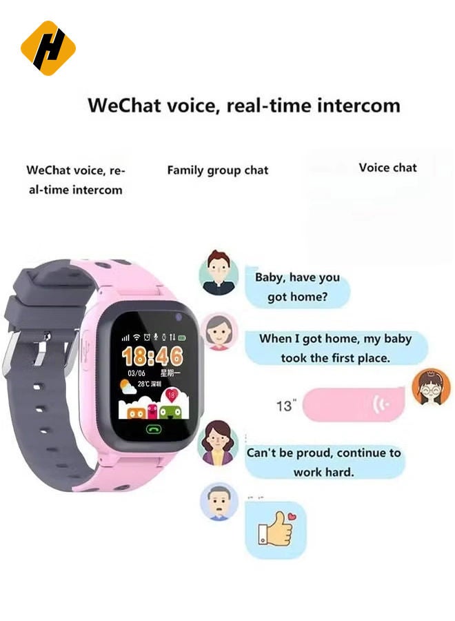 HuHa Kids Smart Watch with SIM Card Support – Voice Call, GPS Positioning, Waterproof Touch Screen, One-Button Speed Dial & Security Features (Pink) - Image 5