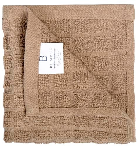 Bumble Towels Bumble Dish Towels & Dish Cloths (8 Pack) | 100% Cotton Kitchen Towels | 12" x 12" | 405 GSM | Soft, Highly Absorbent & Durable Rags for Washing Dishes | Tan - Image 3