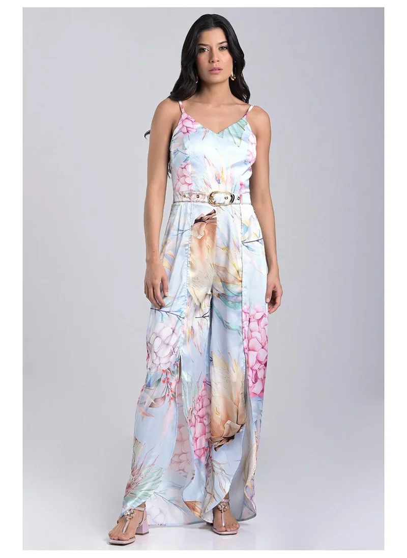 Printed Satin Jumpsuit