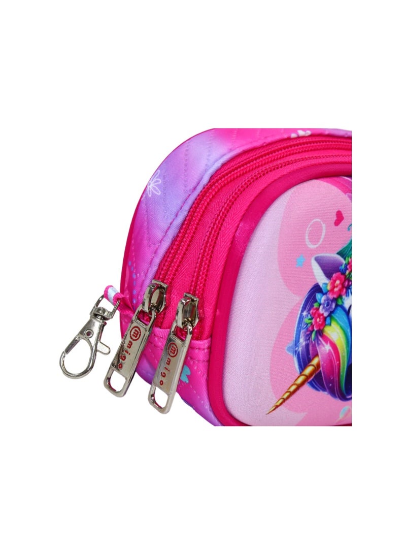 Migo Unicorn Pencil Case – Pink - Image 3