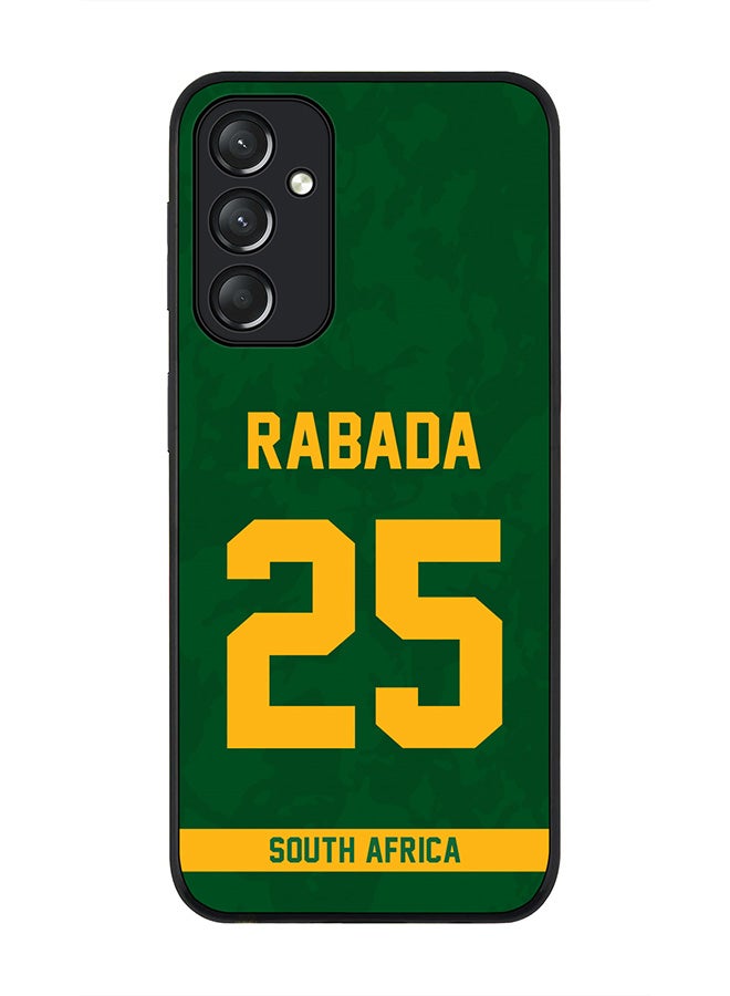 Stylizedd Rugged Black edge case for Samsung Galaxy A05s, Slim fit Soft Case Flexible Thin Cover- Team South Africa Kagiso Rabada, Jersey No 25 - Image 1