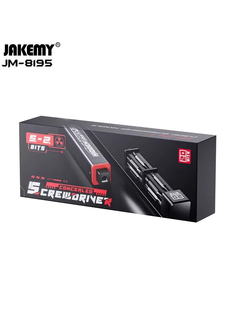 JAKEMY JM-8195 Square Handle Screwdriver Set, 21-in-1 Multi-Purpose Screwdriver Set