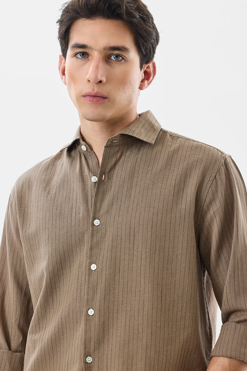 SNITCH Linen Blend Slim Fit Shirt