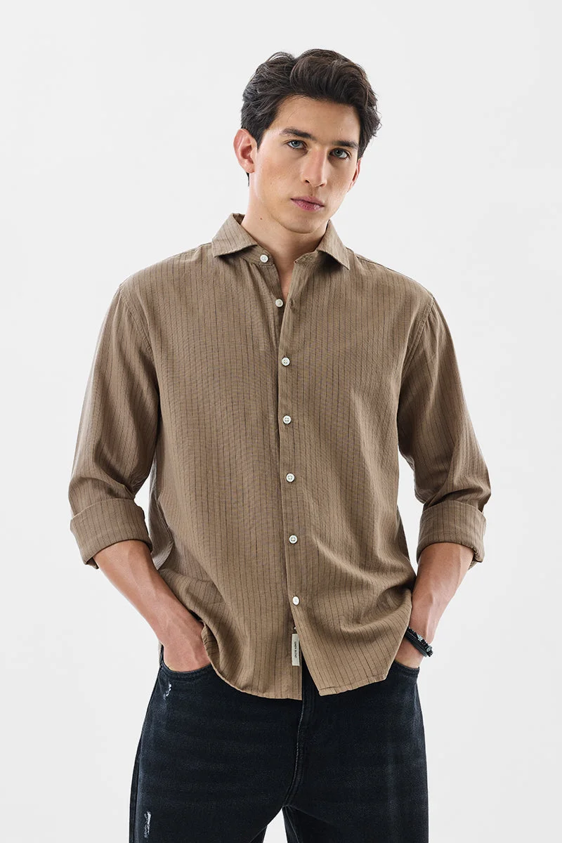 SNITCH Linen Blend Slim Fit Shirt