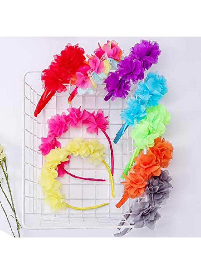 Candygirl Flower Crown Headbands For Women Girls Floral Hairband Wedding Festival Parties Hair Accessories Pack Of 9 (Bright Colors) - Image 5