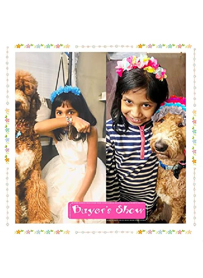 Candygirl Flower Crown Headbands For Women Girls Floral Hairband Wedding Festival Parties Hair Accessories Pack Of 9 (Bright Colors) - Image 4