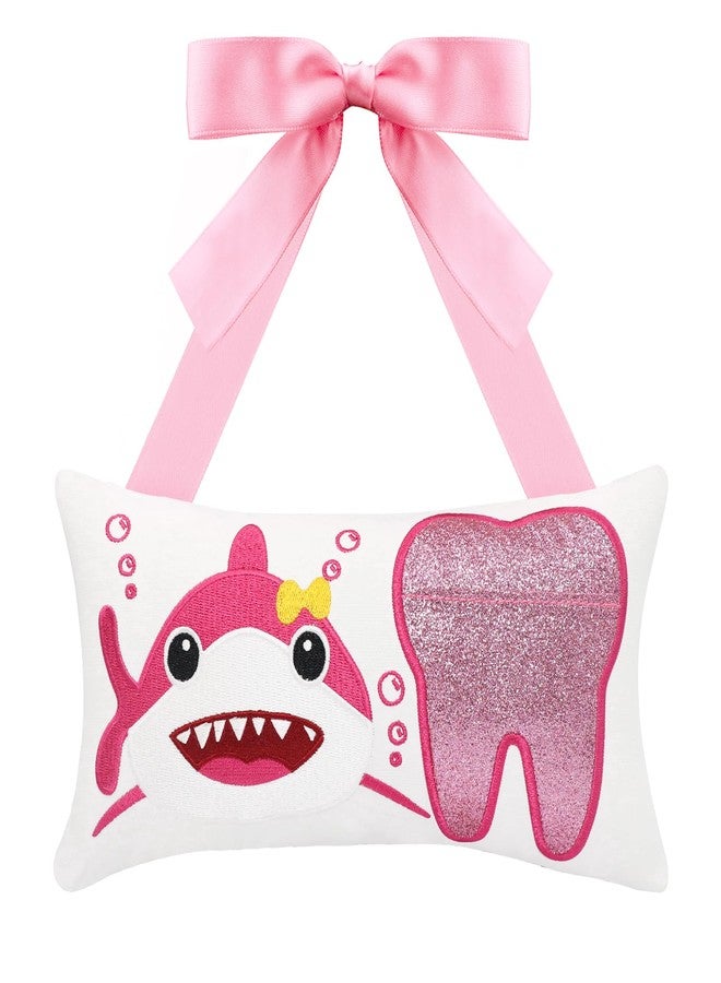Malihome Tooth Fairy Pillow with Pocket for Girls and Boys Kids Tooth Pillow Toothfairy Gifts Tooth Keepsake Pouch 8.6 x 4.8 inches (Pink) - Image 1