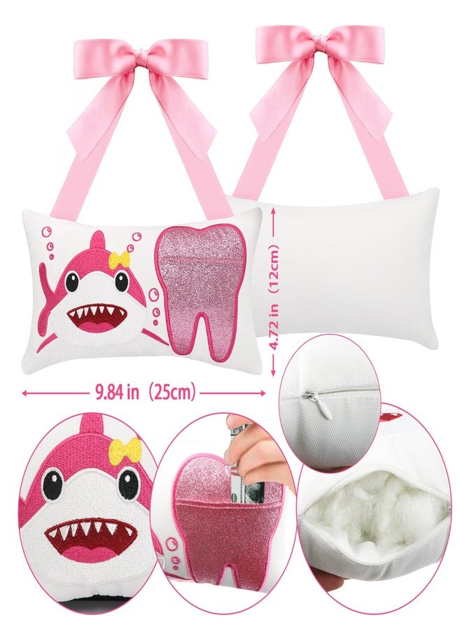 Malihome Tooth Fairy Pillow with Pocket for Girls and Boys Kids Tooth Pillow Toothfairy Gifts Tooth Keepsake Pouch 8.6 x 4.8 inches (Pink) - Image 3