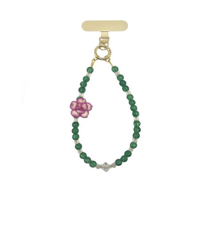 Handmade Crystal Phone Strap-ROSE 3 - Image 1