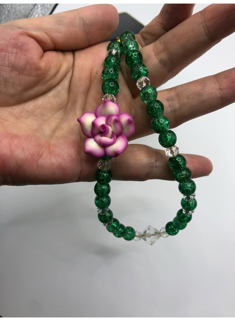Handmade Crystal Phone Strap-ROSE 3 - Image 3